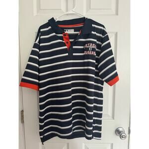 MLB Genuine Merchandise Detroit Tigers Dri-Fit Polo Striped Sz: large